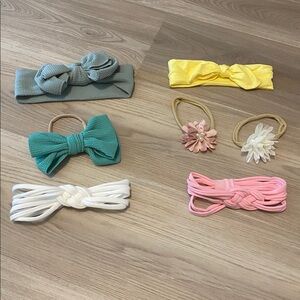 Set of 7 Colorful Flower Baby Headbands